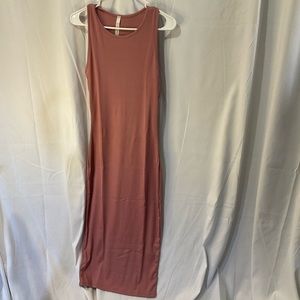 E.C. Women’s Sleeveless Fitted Ribbed Soft Maxi Dress Mauve Size Small NWOT